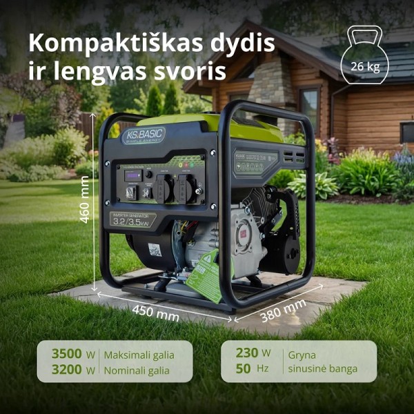 Benzininis inverterinis generatorius Könner & Söhnen KSB 35i
