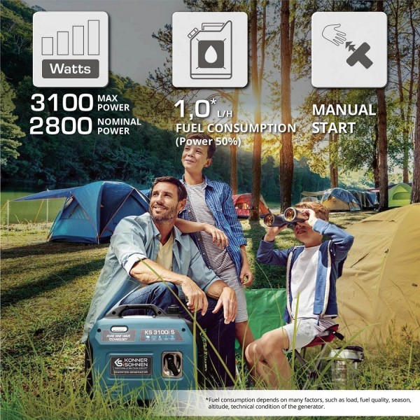 "Benzininis inverterinis generatorius KONNER & SOHNEN KS 3100i S"