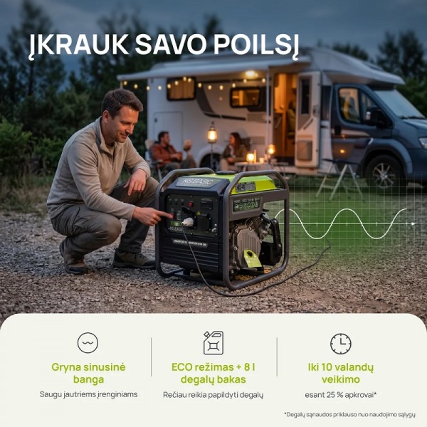Benzininis inverterinis generatorius KONNER & SOHNEN KSB 38i