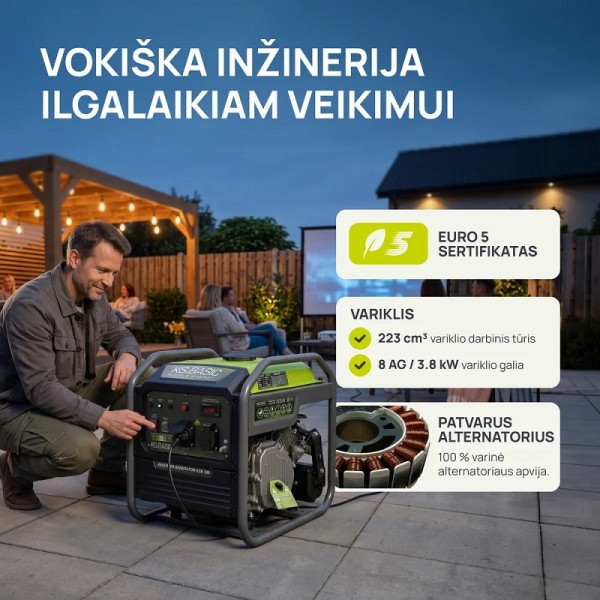 Benzininis inverterinis generatorius KONNER & SOHNEN KSB 38i