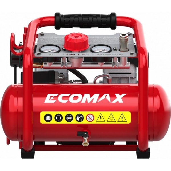 Betepalinis oro kompresorius Ecomax EMX 800W 6l/8bar Betepalinis oro kompresorius Ecomax EMX 800W 6l/8bar